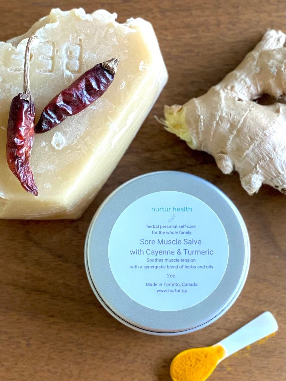 Sore Muscle Salve with Cayenne and Turmeric